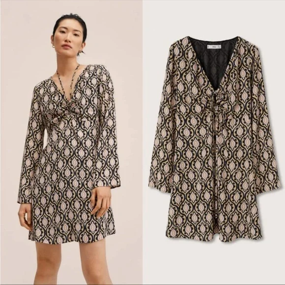 MANGO Geo Print Dress - Picture 3 of 4